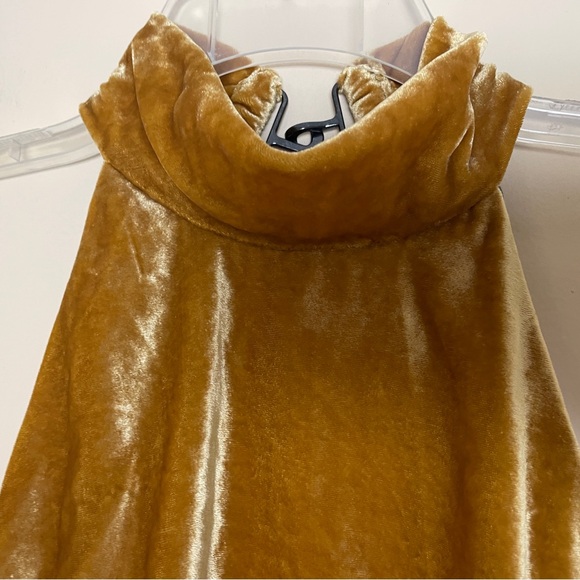 Free People Tongue Tied Dress Size 6 NWT Velvet Sleeveless Halter Open Back - Picture 6 of 16